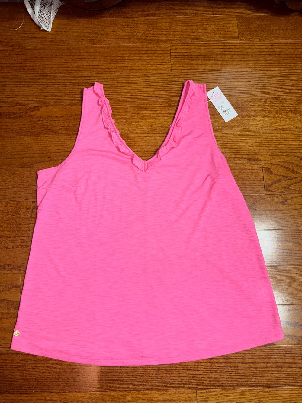 XXL Lilly Pulitzer Gigi Ruffle Tank Top NWT Roxie Pink